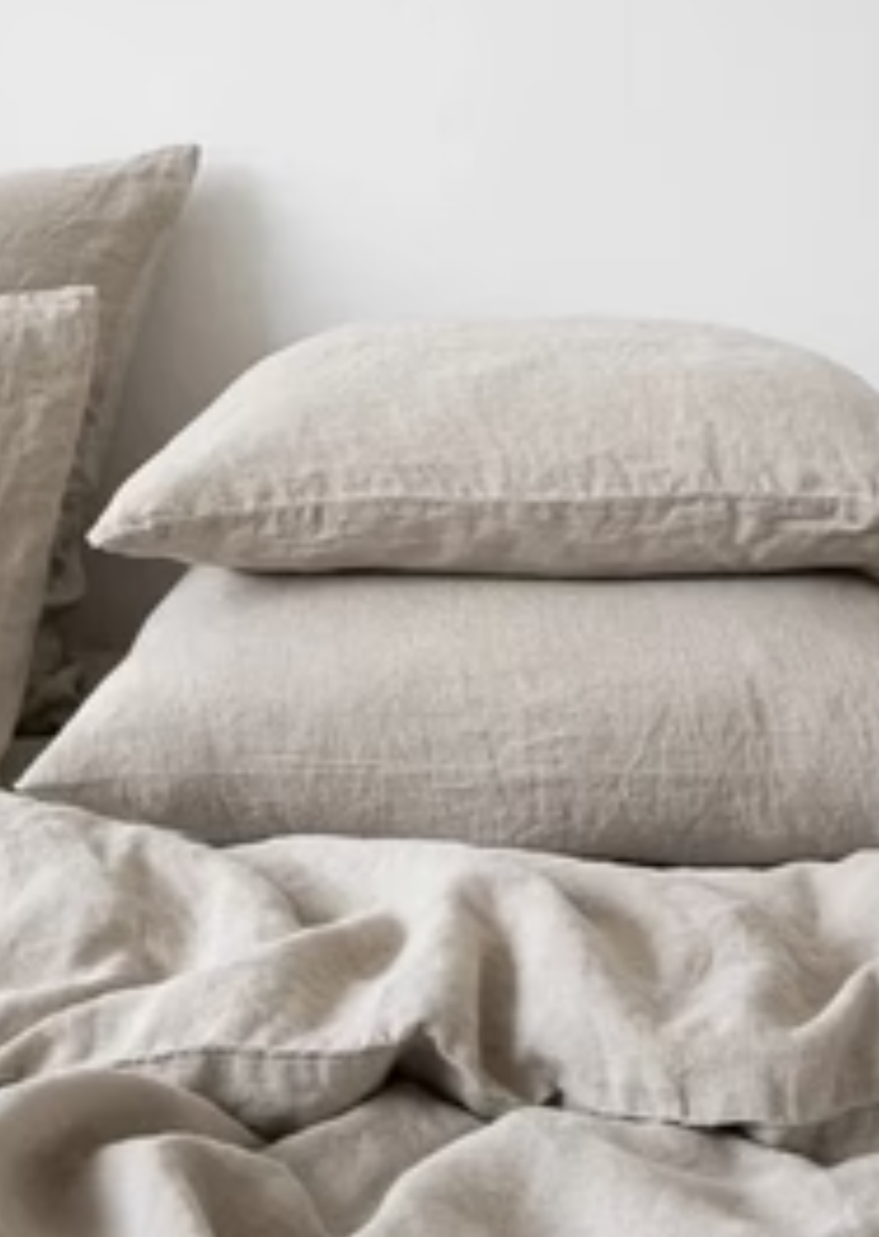 Stone Washed Linen Sheets, Natural Lolointeriors