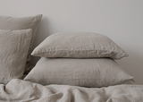 Stone Washed Linen Natural Pillow Case Standard