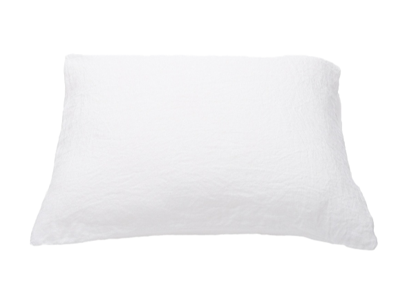Stone Washed Linen Sheet Collection, Optical White