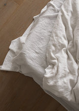 Stone Washed Linen Flat Sheet, Optical White