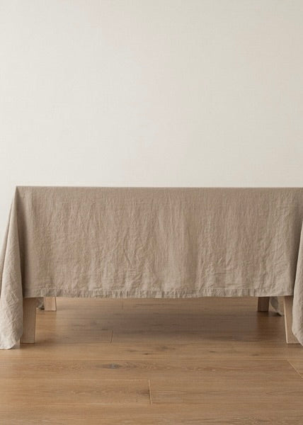 Stone Washed Linen Tablecloth, Natural