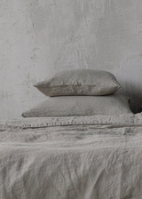 Stone Washed Linen Pillow Case, Taupe King