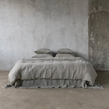 Stone Washed Linen Flat Sheet Taupe King
