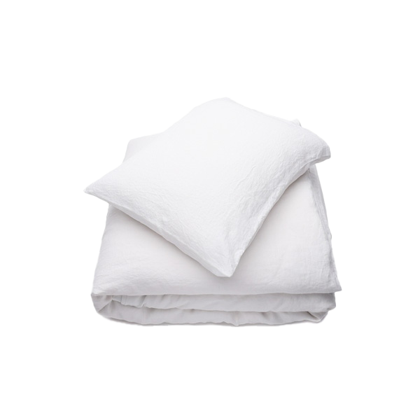 Stone Washed Queen Duvet Set, Optical White