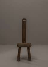 Primitive Hand Carved Oak Chair