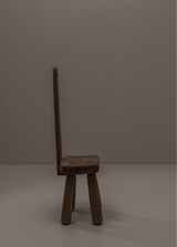 Primitive Hand Carved Oak Chair