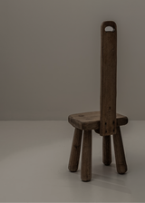 Primitive Hand Carved Oak Chair