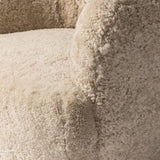 Bellamy Swivel Chair, Beige Shearling