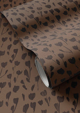 Wild Flowers I Wallpaper by Roseanne Kenny 52"x132", Wild Flowers I Black & Tan I
