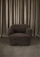 Bellamy Swivel Chair, Cocoa Shearling