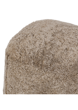 Sabine Oval Ottoman, Taupe Shearling