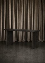 Cedric Console Table, Worn Black Oak