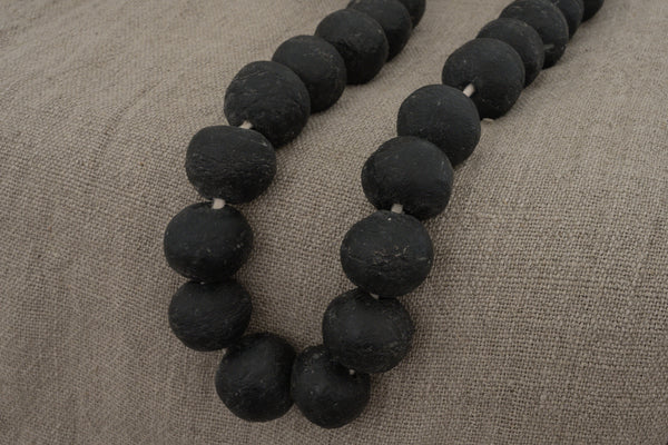 African Black Glass Beads