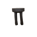 Vintage African Round Stool - Dark Brown