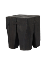 Farah Outdoor End Table - Stained Black Teak-FSC