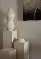 Fossil Stone Plinths, White