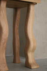 Bow-Legged Foot Tables, Solid Oak