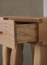 Bow-Legged Foot Tables, Solid Oak
