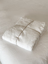 Stone Washed Linen Fitted Sheet, Optical White