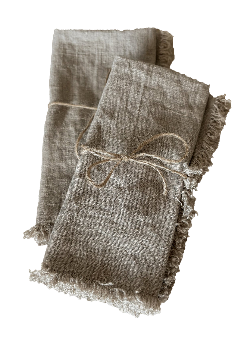 Linen Napkin Terra Fringe, Natural