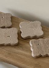 Scalloped Travertine Coaster Set