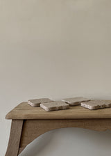 Scalloped Travertine Coaster Set
