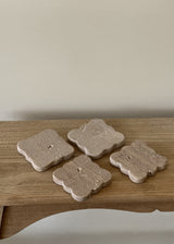Scalloped Travertine Coaster Set