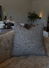 Bubley Pillow, Natural & Mink 23" x 23"