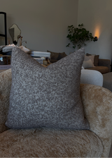 Bubley Pillow, Natural & Mink 23" x 23"