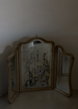 Oak Curved Trifold Mirror