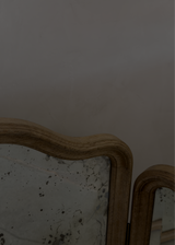 Oak Curved Trifold Mirror