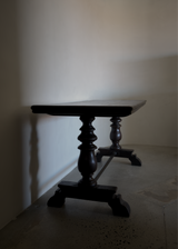 Black Patinated Trestle Dining Table
