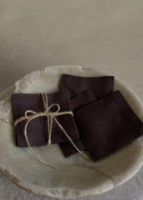 Linen Coasters (Set of 6), Chocolate