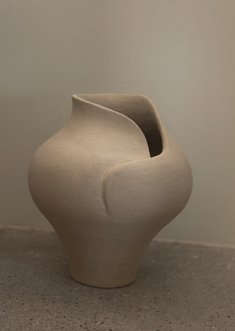 Handmade Abstract Vase, Beige