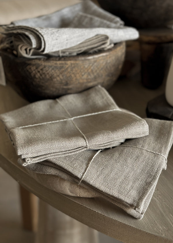 Linen Tea Towel - Natural Lara