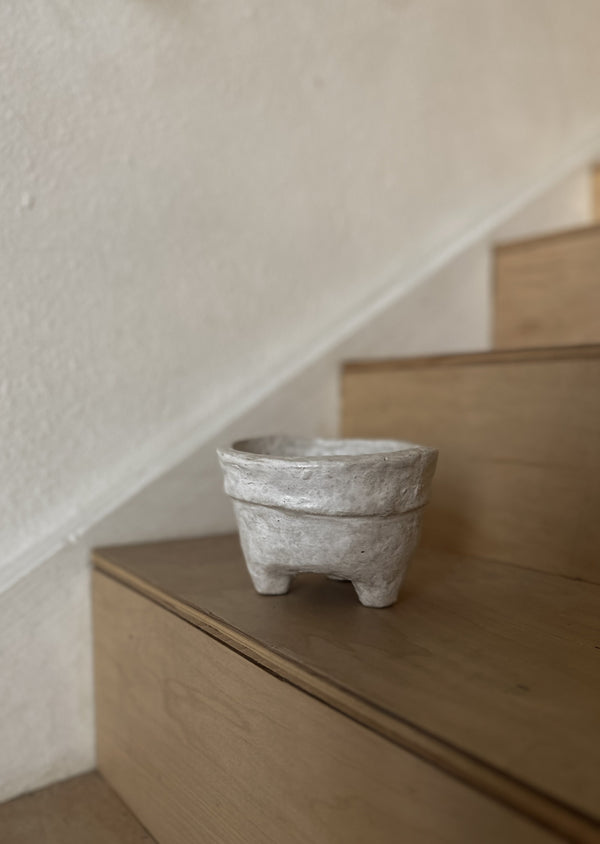 Decorative Paper Mache Footed Bowl