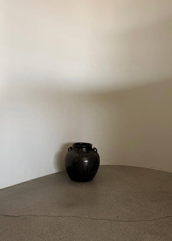 Vintage Glazed Pot with Handle