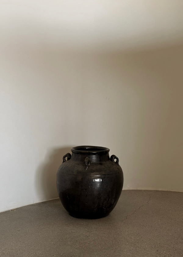 Vintage Glazed Pot with Handle