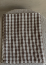 Linen Tea Towels, Choco Natural Gingham