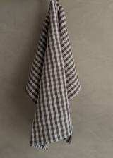Linen Tea Towels, Choco Natural Gingham