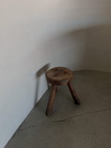 Brutalist Small Stool in Original Patina