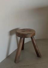 Brutalist Small Stool in Original Patina