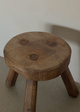 Brutalist Small Stool in Original Patina