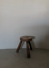Brutalist Small Stool in Original Patina