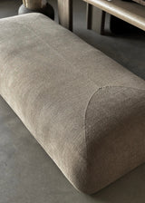 Theo Ottoman, Burlap Linen Mushroom (G)