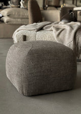 Theo Club Ottoman, Burlap Linen Mink (G)