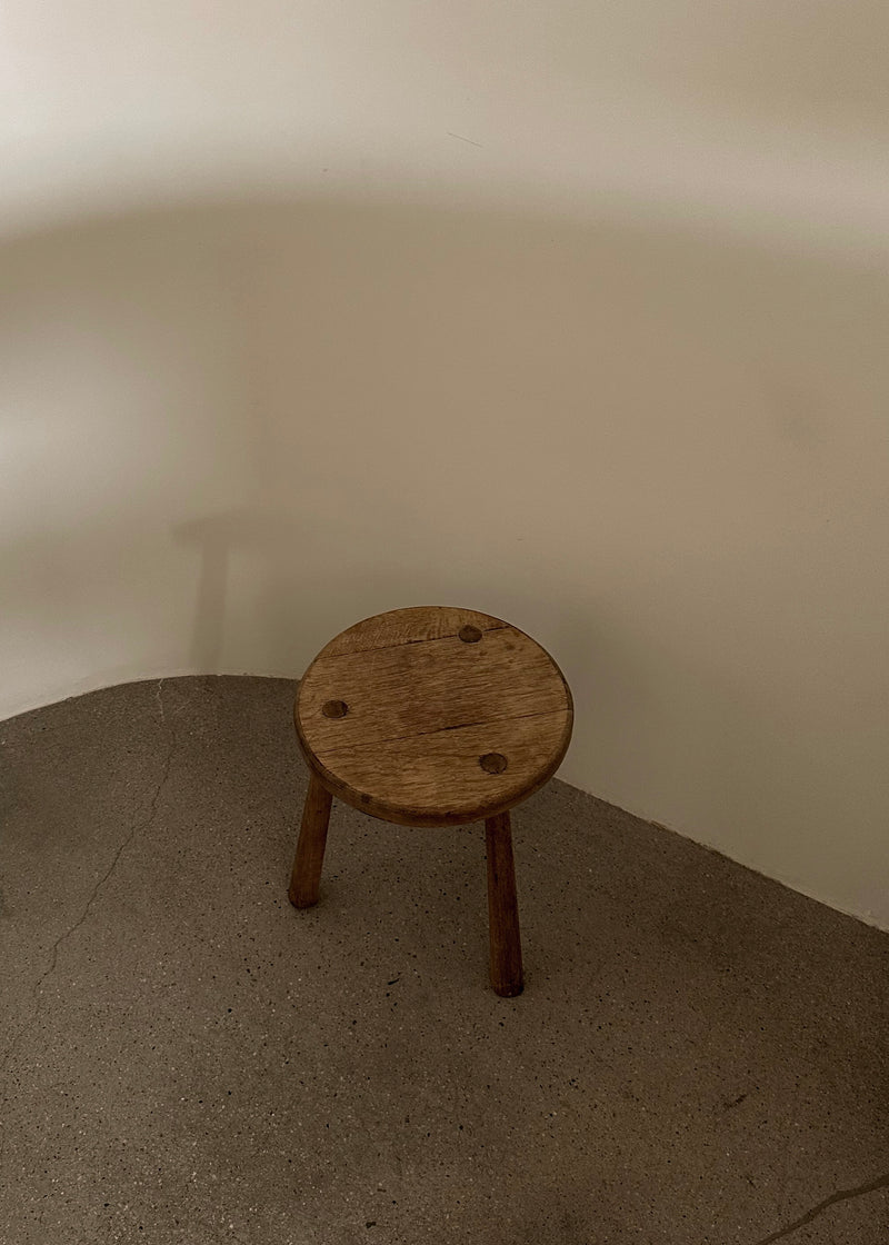 Vintage Oak Milk Stool