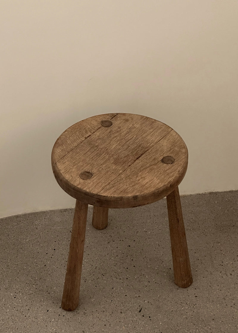 Vintage Oak Milk Stool