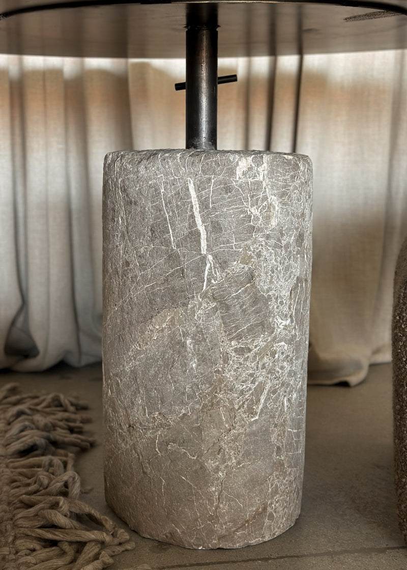 Vintage Stone and Steel Round Dining Table
