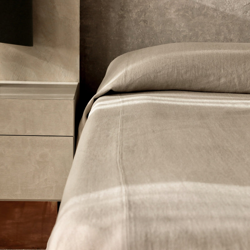 Bed Cover w/ Sewing, Natural
